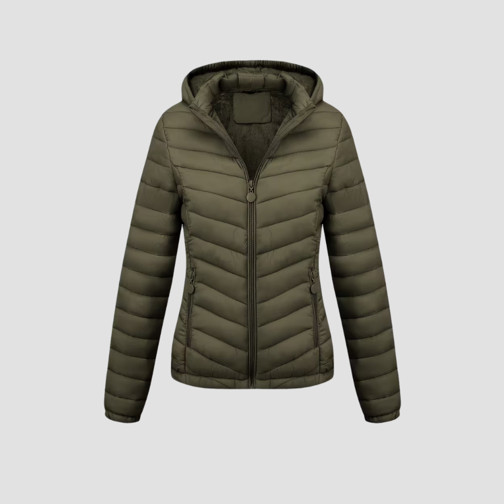 Women’s Lightweight Winter Jacket | Warm Modern Fit, Hooded Quilted Coat