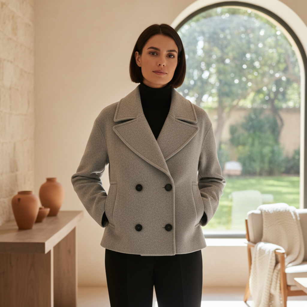 ALBA | WOMEN’S WOOL COAT – WIDE LAPEL CLASSIC ELEGANCE