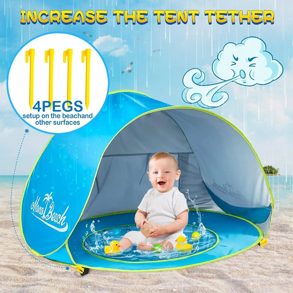 Baby Beach Tent — Pop-Up UV50+ Sun Shelter with Pool & Carry Bag 4
