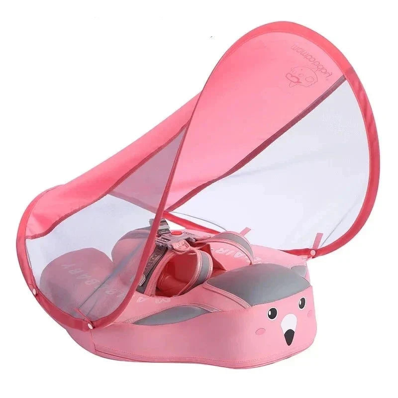 Baby Zwemtrainer met Zonnescherm – Opblaasbare Zwemring (3–24 mnd) 0