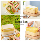 Bentobox voor kinderen – 2 lagen met 1780 ml inhoud en bestek 4
