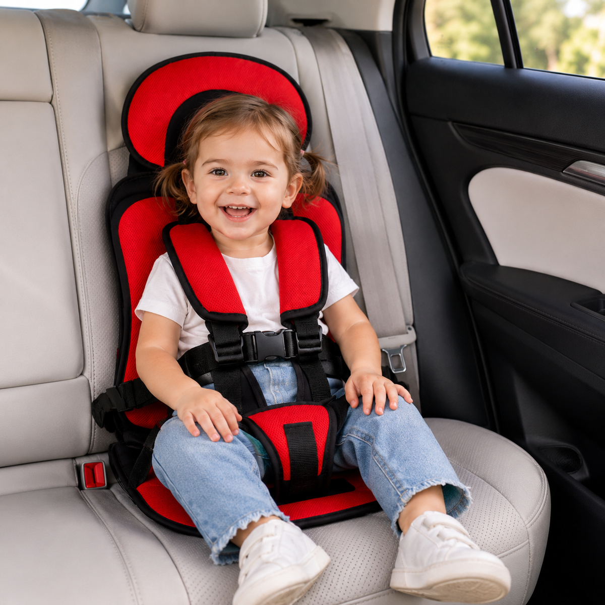 Booster Seat Portable Travel Car Seat Foldable Harness 5