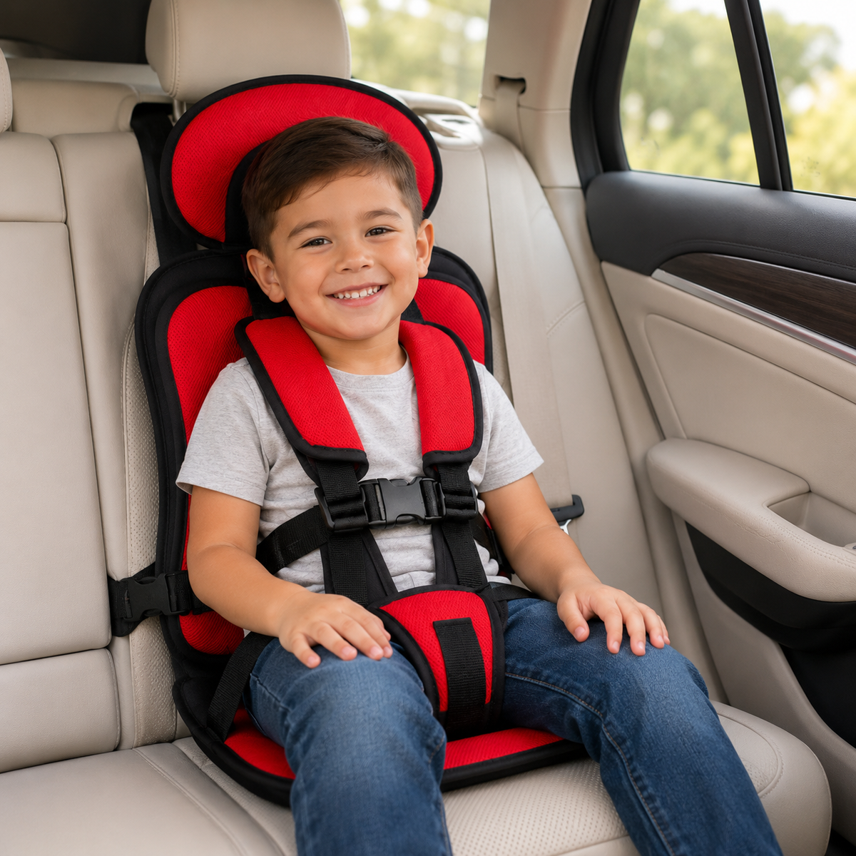 Booster Seat Portable Travel Car Seat Foldable Harness 6