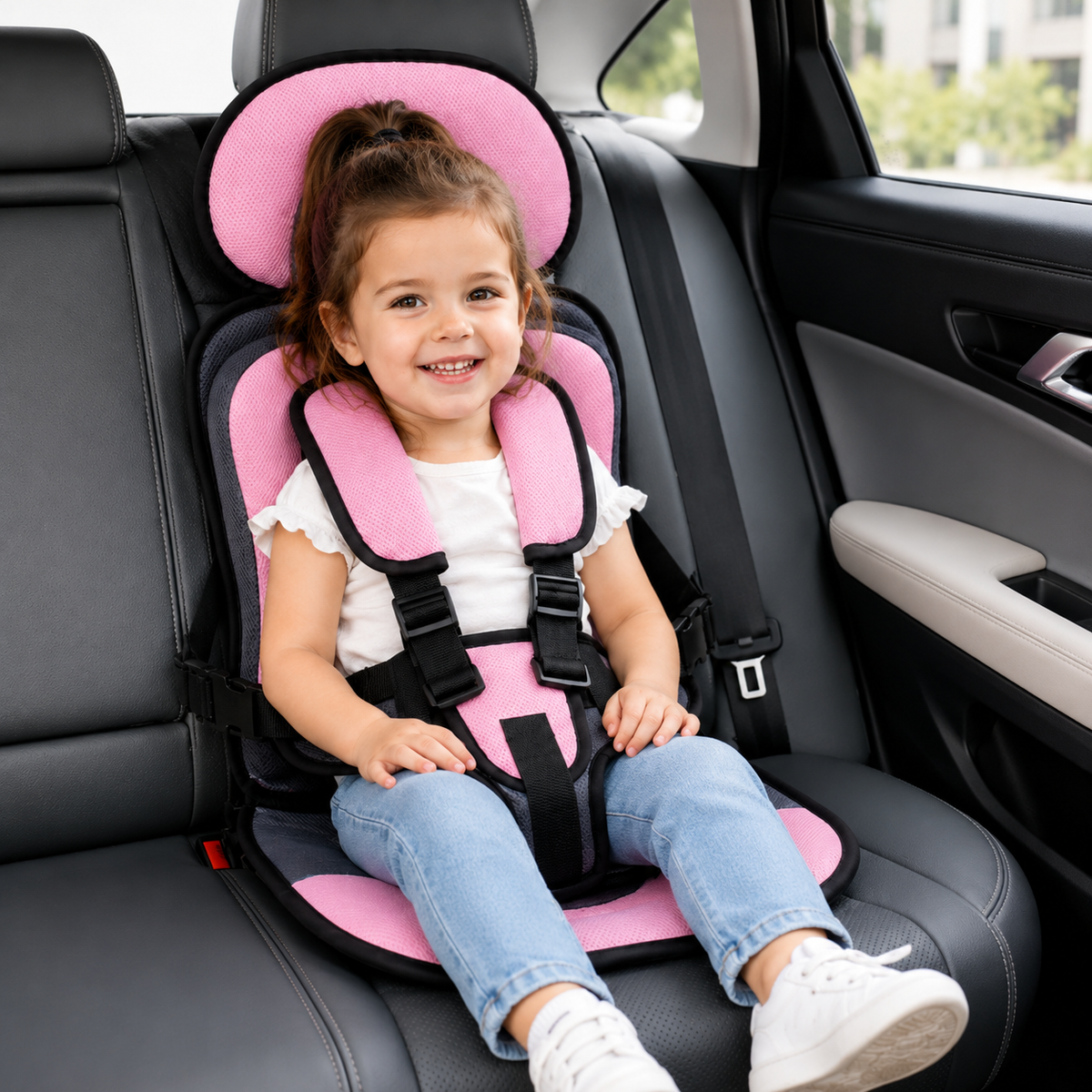 Booster Seat Portable Travel Car Seat Foldable Harness 8