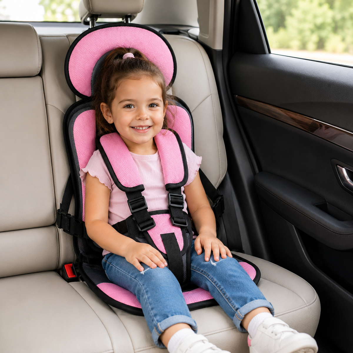 Booster Seat Portable Travel Car Seat Foldable Harness 9