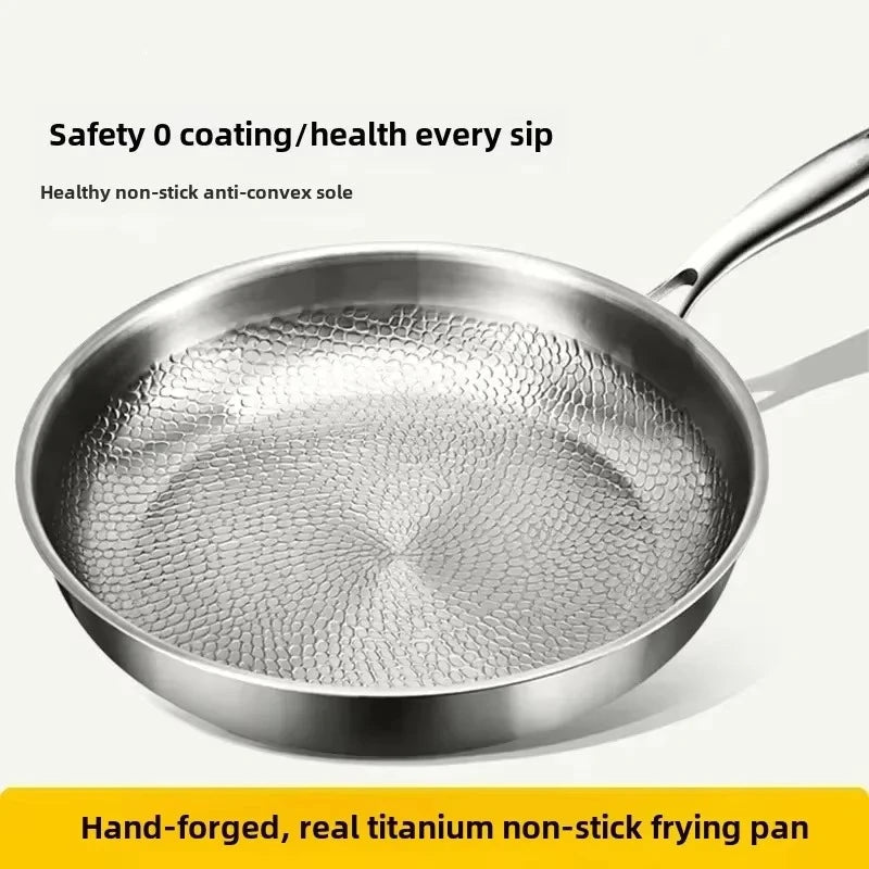 Titanium Frying Pan – Induction Ready with a Hammered Uncoated Surface
