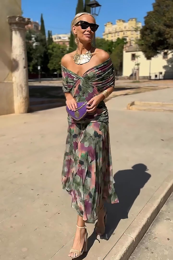 Camila | Watercolor Floral Maxi Dress 0