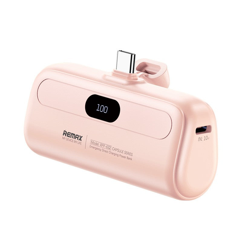 Capsule Power Bank 5000mAh — Industrial Style, Apple & USB-C 2