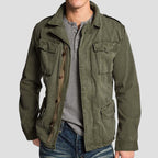 Casual Field Jacket for Men Vintage Multi Pocket Style 1