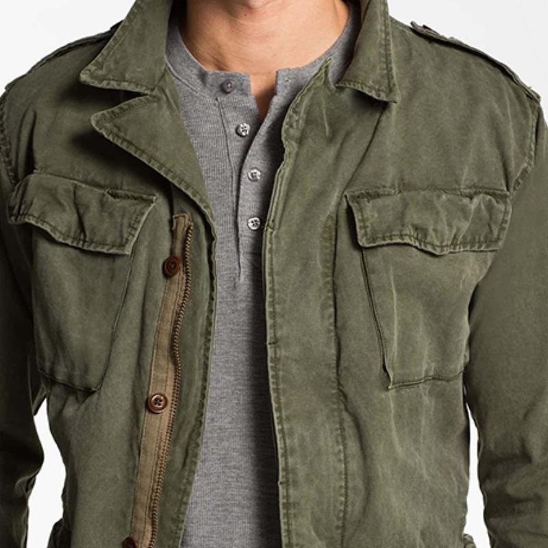 Casual Field Jacket for Men Vintage Multi Pocket Style 3
