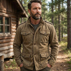 Casual Field Jacket for Men Vintage Multi Pocket Style 5