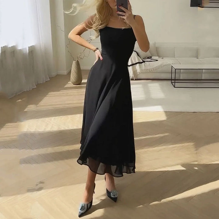 Celeste | Elegant Women Wedding Guest Square Neck Midi Dress 2