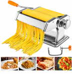 Pasta Maker – Manual Stainless Steel Pasta Machine with 6 Thickness Settings and Dual Cutter