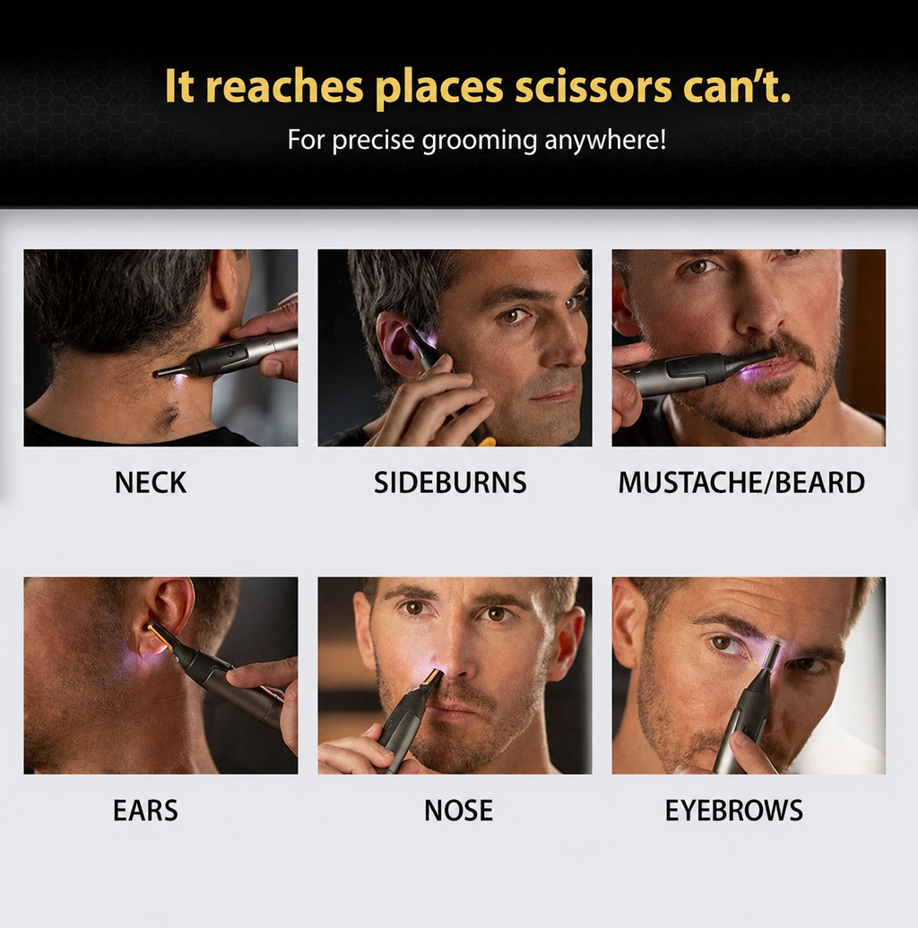 Nose and Ear Trimmer – LED Precision Design for Brows and Beard Details