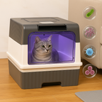 Enclosed Cat Litter Box – Hooded Litter Tray with Scoop