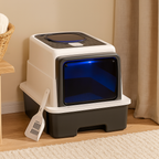 Enclosed Cat Litter Box – Hooded Litter Tray with Scoop