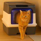 Enclosed Cat Litter Box – Hooded Litter Tray with Scoop