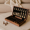 Wooden Chess Set – 39 cm Folding Chess Board with Storage