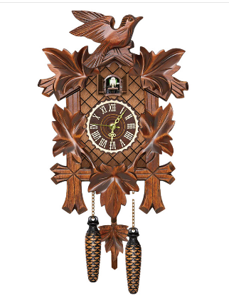 Classic Black Forest Cuckoo Clock with Authentic Sound and Rustic Decorative Desig 0