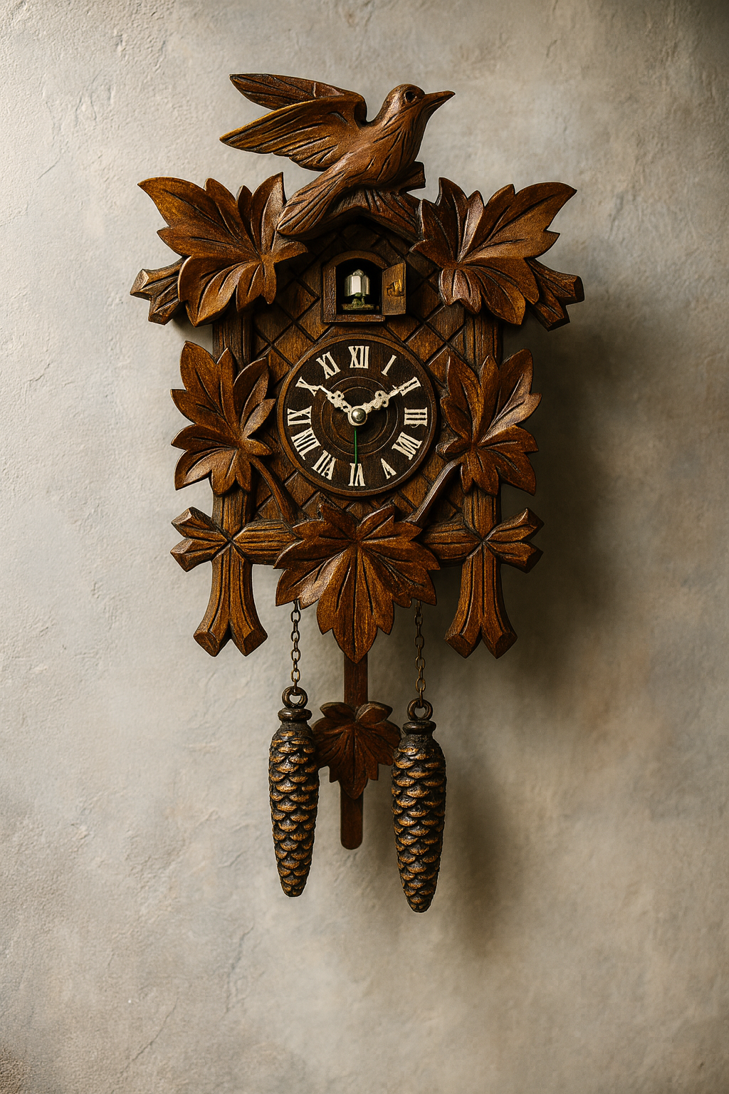 Classic Black Forest Cuckoo Clock with Authentic Sound and Rustic Decorative Desig 1
