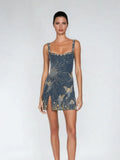 Cordelia | Celestial Embellished Mini Dress 0