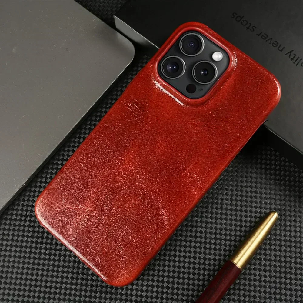 Crownline Leather iPhone Case In Genuine Cowhide Handmade 4