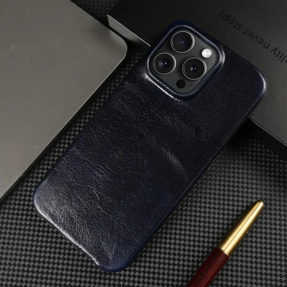 Crownline Leather iPhone Case In Genuine Cowhide Handmade 5