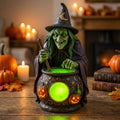 Decoratielamp Heks Ketel Halloween LED Neon Groen USB Resin 15cm Woonkamer Tafeldecoratie Sfeerverlichting Feest Cadeau | Sansoti 0