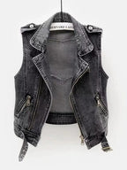 Denim Spijker Bodywarmer Dames 0