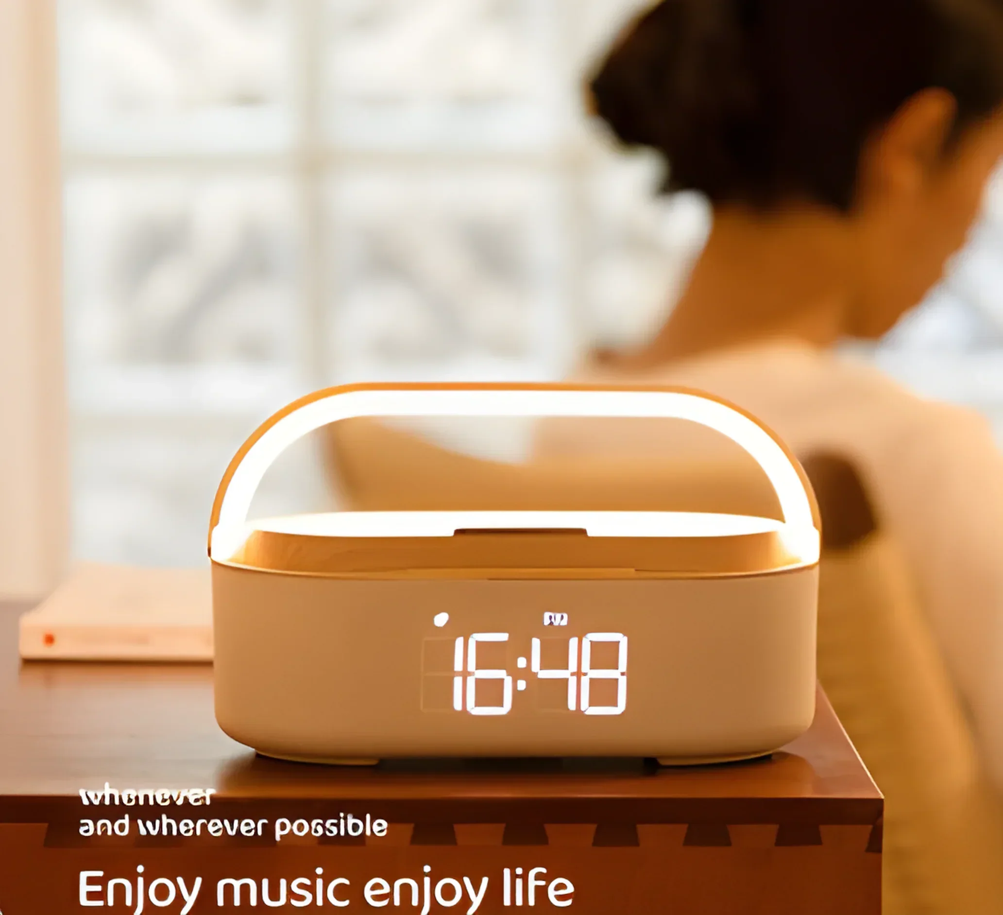 Wireless Charging Alarm Clock – Bluetooth Speaker with Night Light & Phone Stand