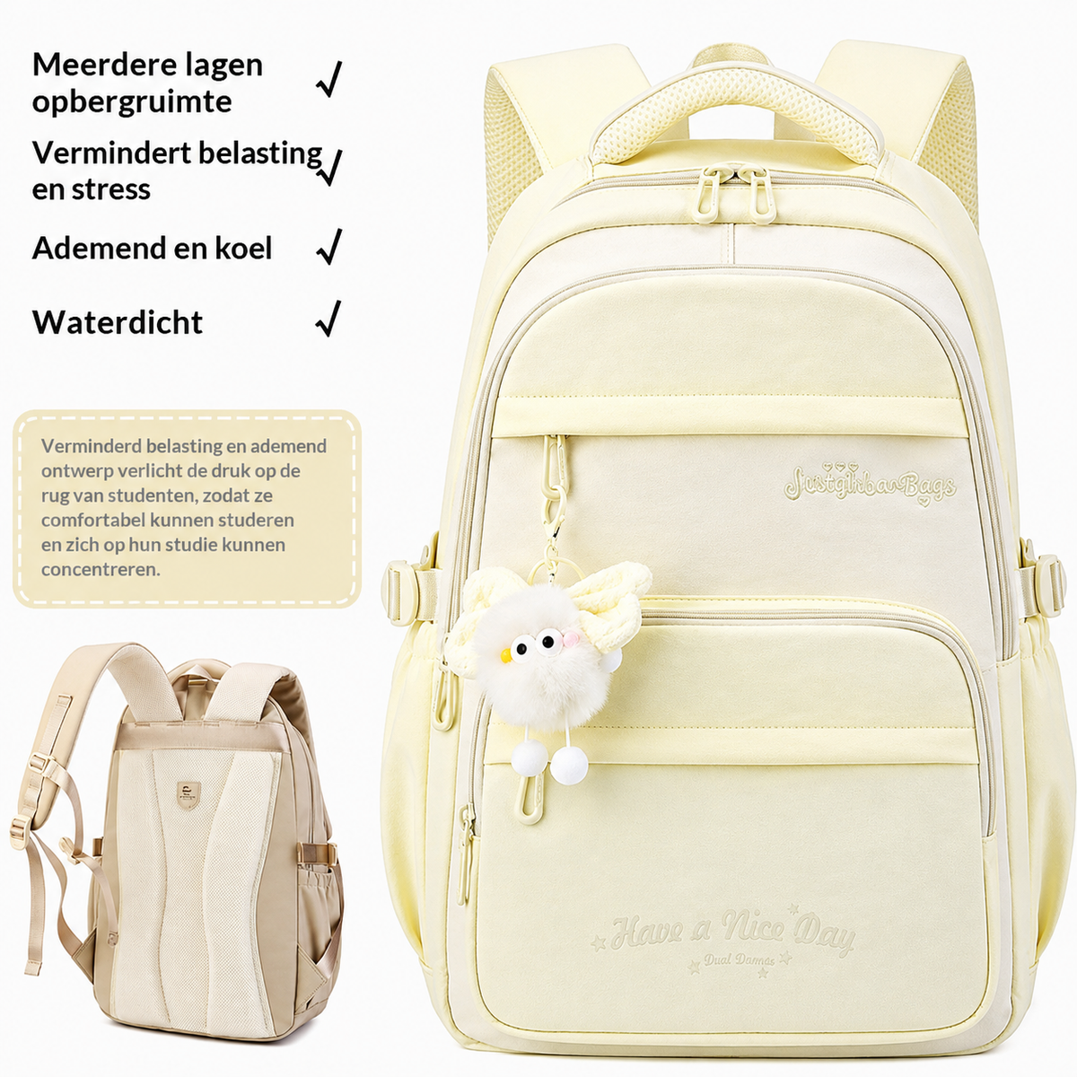 Driedelige Schoolrugzak met Cartoonprint 7