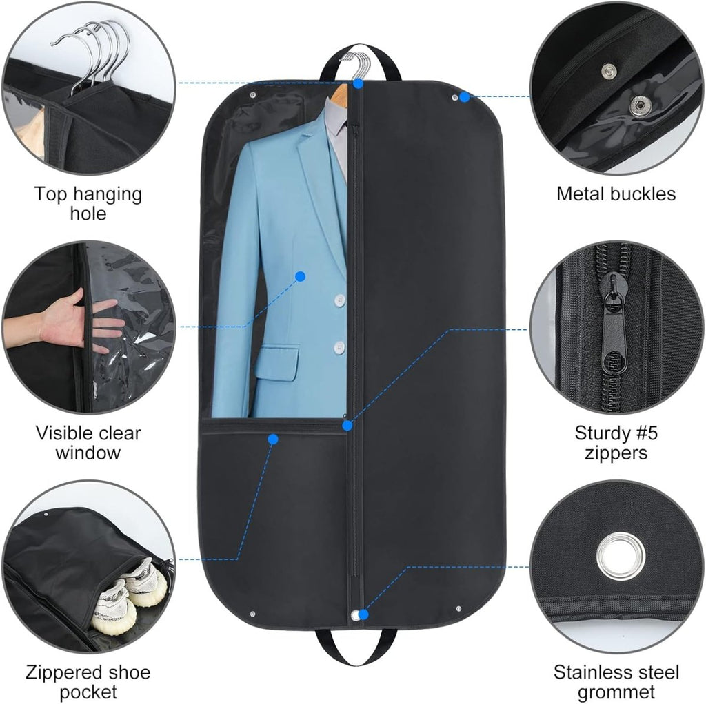 ELITECARRY – Waterdichte kledingtas van 43 inch met zijvakken en opvouwbare vouwen 3