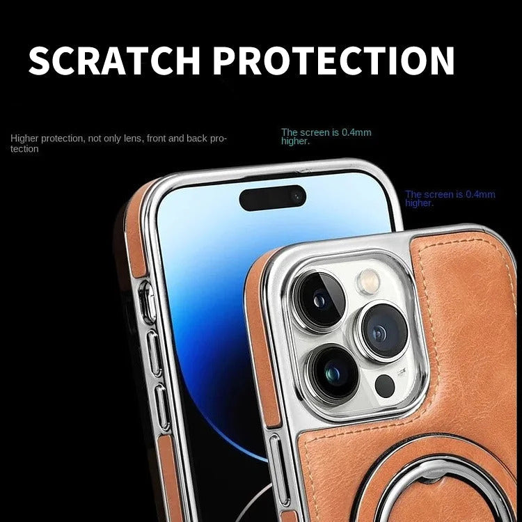 Elegant leren hoesje voor iPhone met magnetische standaard – stijlvolle bescherming 2