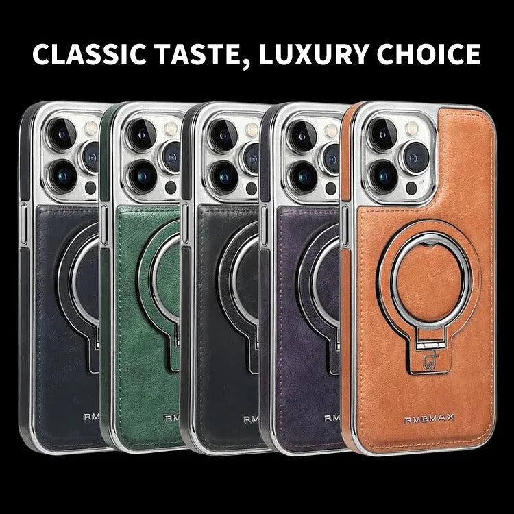 Elegant leren hoesje voor iPhone met magnetische standaard – stijlvolle bescherming 8
