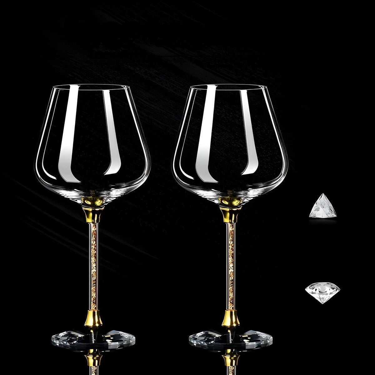 Elegante Kristallen Wijnglazen 2-Pack, Hoog 520 ml Capaciteit voor Feestjes 5