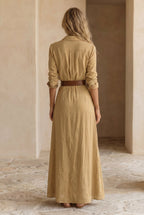 Elvira | Belted Lapel Maxi Dress 4