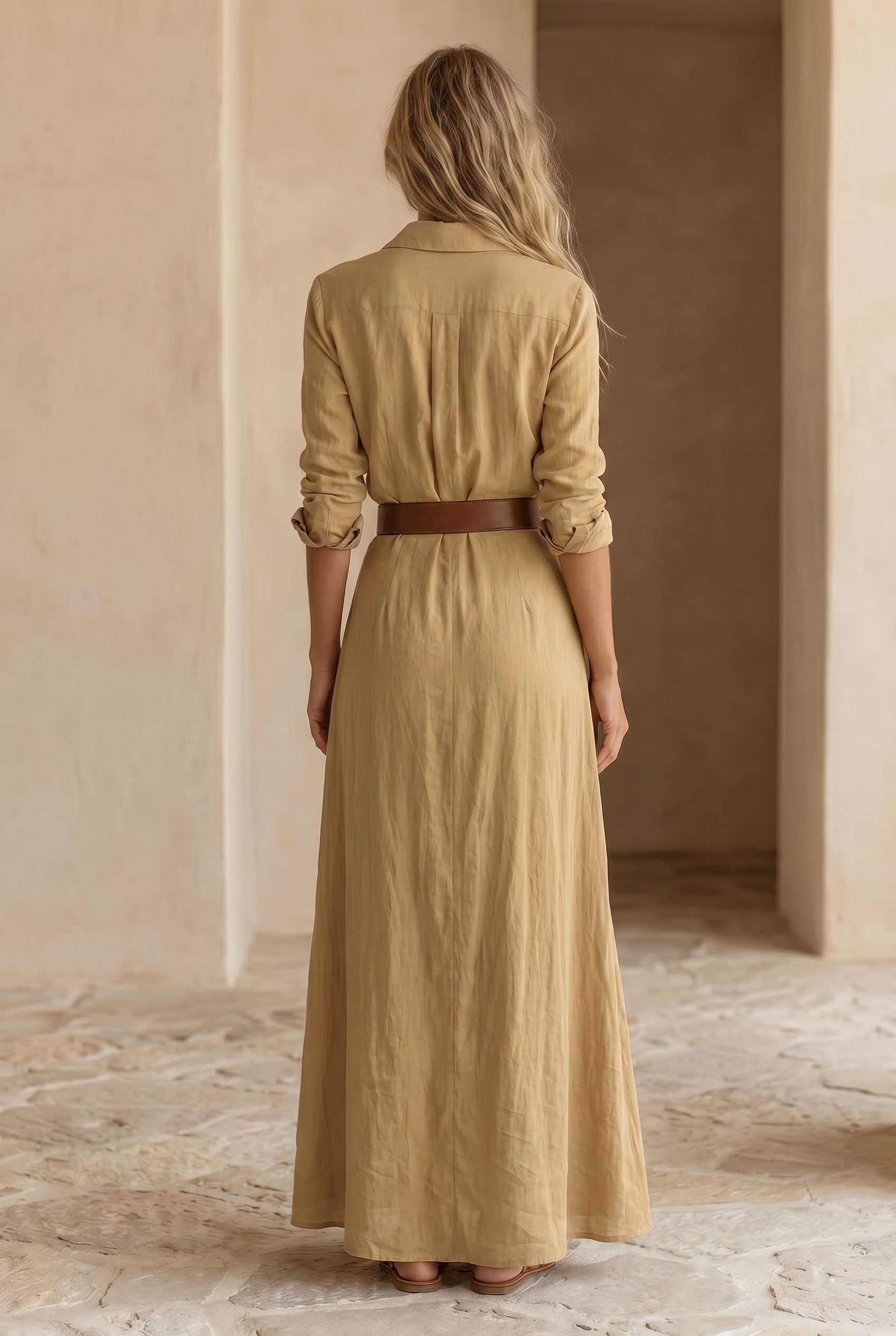 Elvira | Belted Lapel Maxi Dress 4