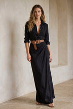 Elvira | Belted Lapel Maxi Dress 5