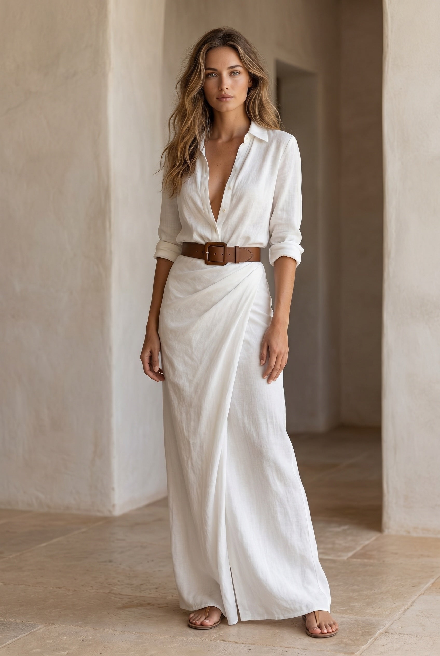 Elvira | Belted Lapel Maxi Dress 6