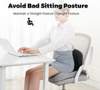 Ergonomic Seat Cushion – Memory Foam Comfort with Non-Slip Base & Washable Cover