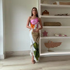 Fashion Modern Blossom One-Shoulder Maxi Dress for Women 0