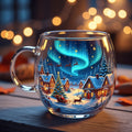 Feestelijk Glazen Kerstbeker met Wintermotief voor Warme Dranken | Sansoti 0