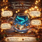 Feestelijk Glazen Kerstbeker met Wintermotief voor Warme Dranken | Sansoti 3
