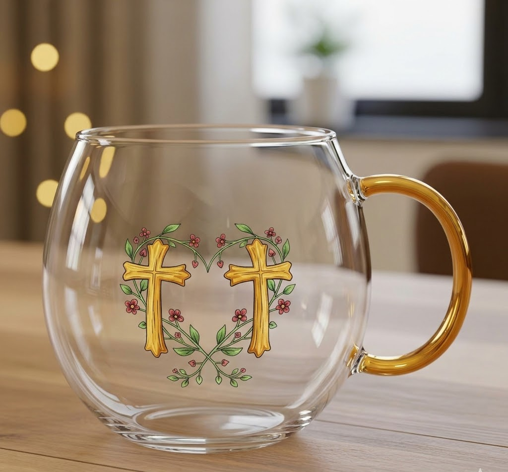 Feestelijk Glazen Kerstbeker met Wintermotief voor Warme Dranken | Sansoti 7