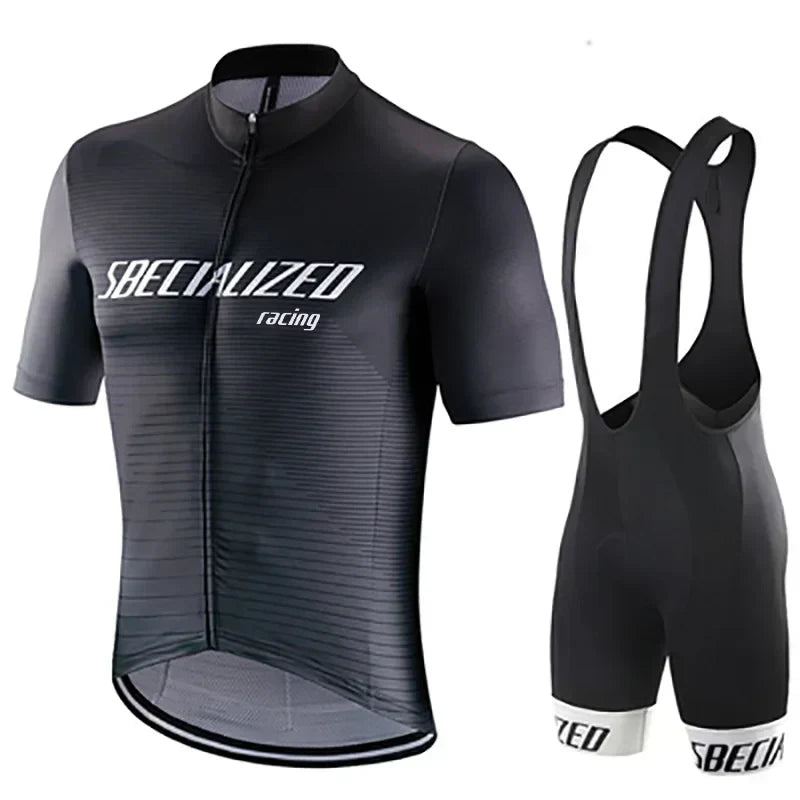 Mens Cycling Kit – Breathable Jersey with Bib Shorts and Gel Pad