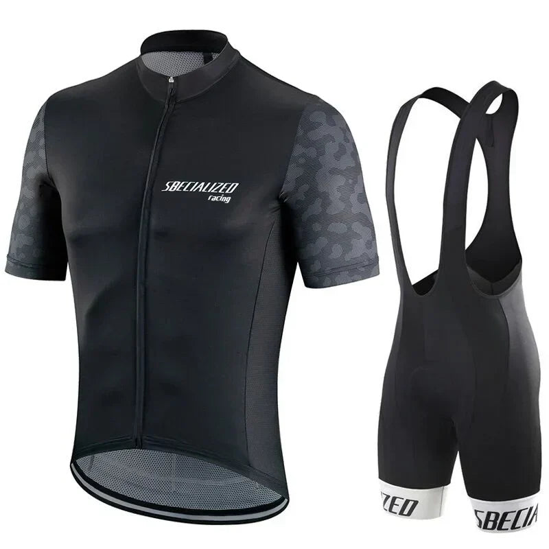 Mens Cycling Kit – Breathable Jersey with Bib Shorts and Gel Pad