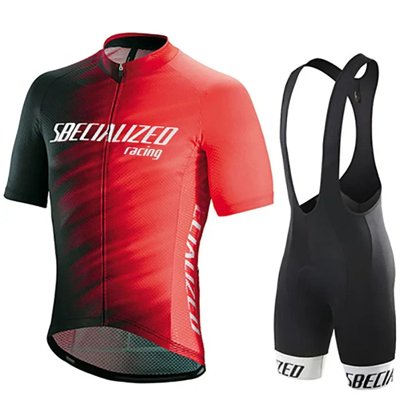 Mens Cycling Kit – Breathable Jersey with Bib Shorts and Gel Pad