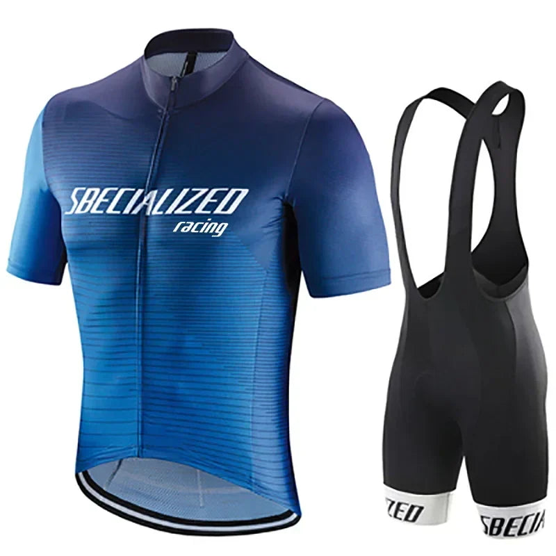 Mens Cycling Kit – Breathable Jersey with Bib Shorts and Gel Pad