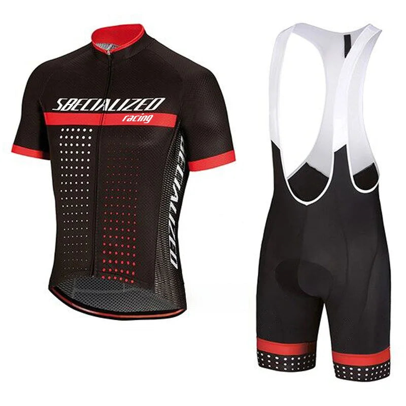 Mens Cycling Kit – Breathable Jersey with Bib Shorts and Gel Pad