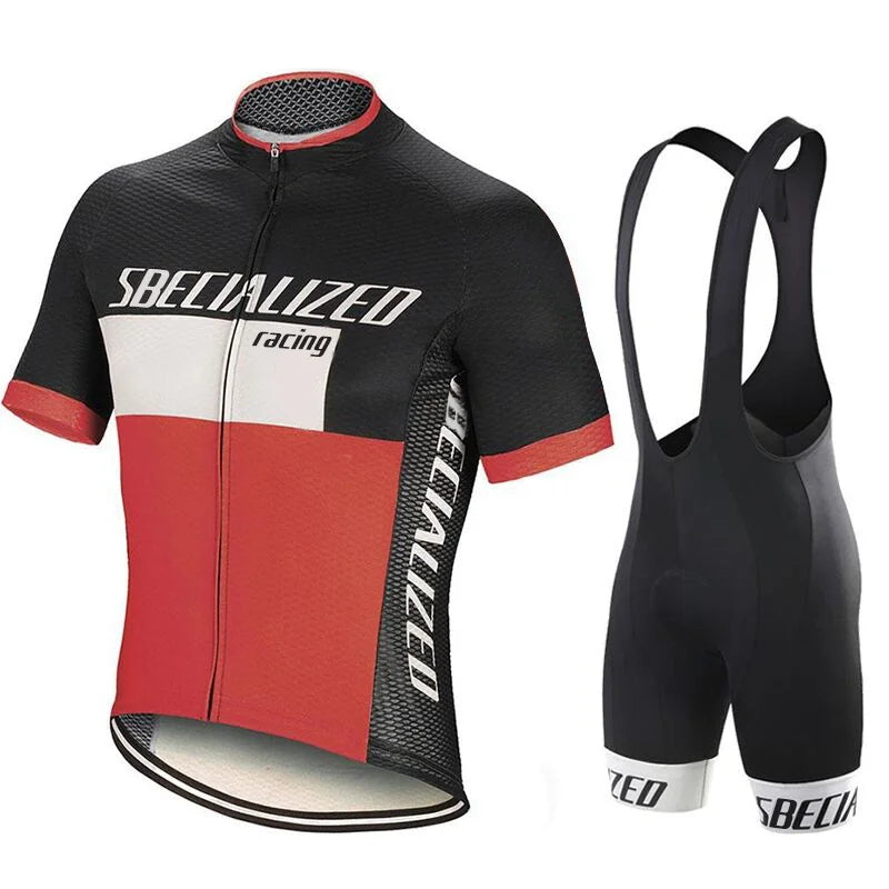 Mens Cycling Kit – Breathable Jersey with Bib Shorts and Gel Pad